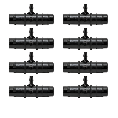 Reducing Tee Fittings 13mm to 4mm - Pack of 10 Irrigation Barbed Connectors for Drip Line, Micro Tube, Garden Watering, Greenhouse