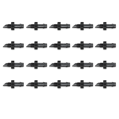 4mm Adaptor Barb x Thread Micro Irrigation Fittings - Pack of 20 Barbed to Threaded Connectors for Drip Line, Micro Tube, Watering