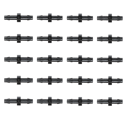 4mm Straight Micro Irrigation Fittings - Pack of 20 Barbed Joiner Connectors for Drip Line, Micro Tube, Garden Watering, Pots