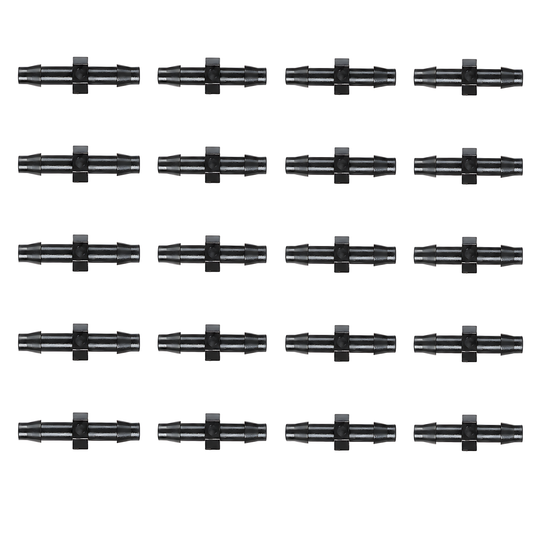 4mm Straight Micro Irrigation Fittings - Pack of 20 Barbed Joiner Connectors for Drip Line, Micro Tube, Garden Watering, Pots