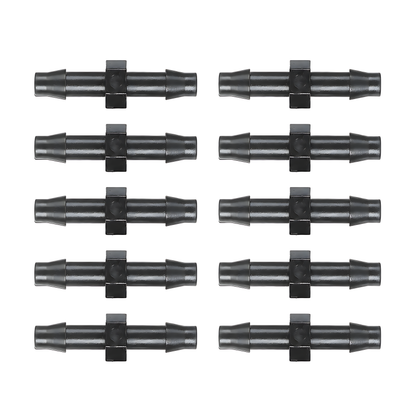 4mm Straight Micro Irrigation Fittings - Pack of 10 Barbed Joiner Connectors for Drip Line, Micro Tube, Garden Watering, Pots