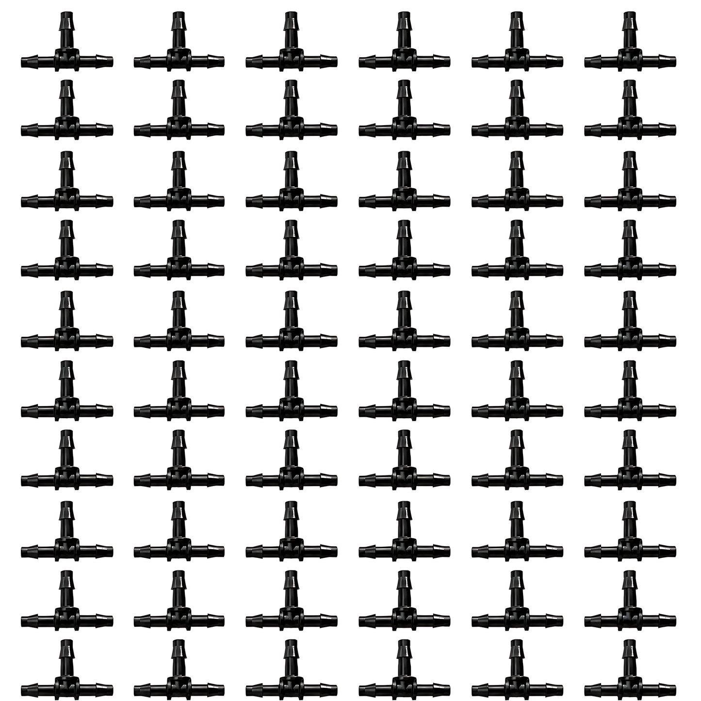 4mm Tee Micro Irrigation Fittings - Pack of 50 Barbed T Connectors for Drip Line, Micro Tube, Pots, Greenhouse, Raised Beds