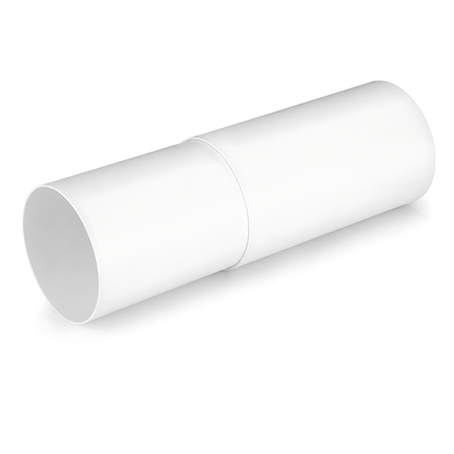 Telescopic Round PVC Ventilation Duct 100mm, 300-500mm for Extractor Fans - 97mm and 103mm Section Diameters, Adjustable Length
