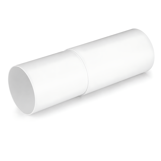 Telescopic Round PVC Ventilation Duct 100mm, 300-500mm for Extractor Fans - 97mm and 103mm Section Diameters, Adjustable Length