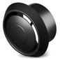 Round Ceiling Air Vent Diffuser 100mm with Adjustable Airflow Plate, Black - 150mm Face Diameter, 60mm Depth, PS Construction