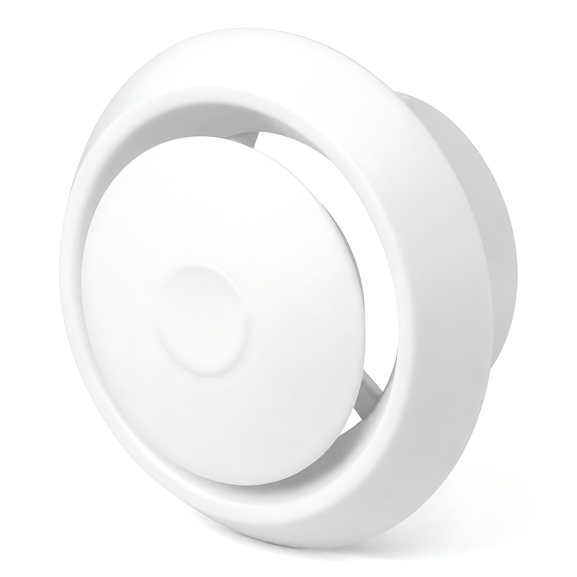Round Ceiling Air Vent Diffuser 100mm with Adjustable Airflow Plate, White - 150mm Face Diameter, 60mm Depth, PS Construction