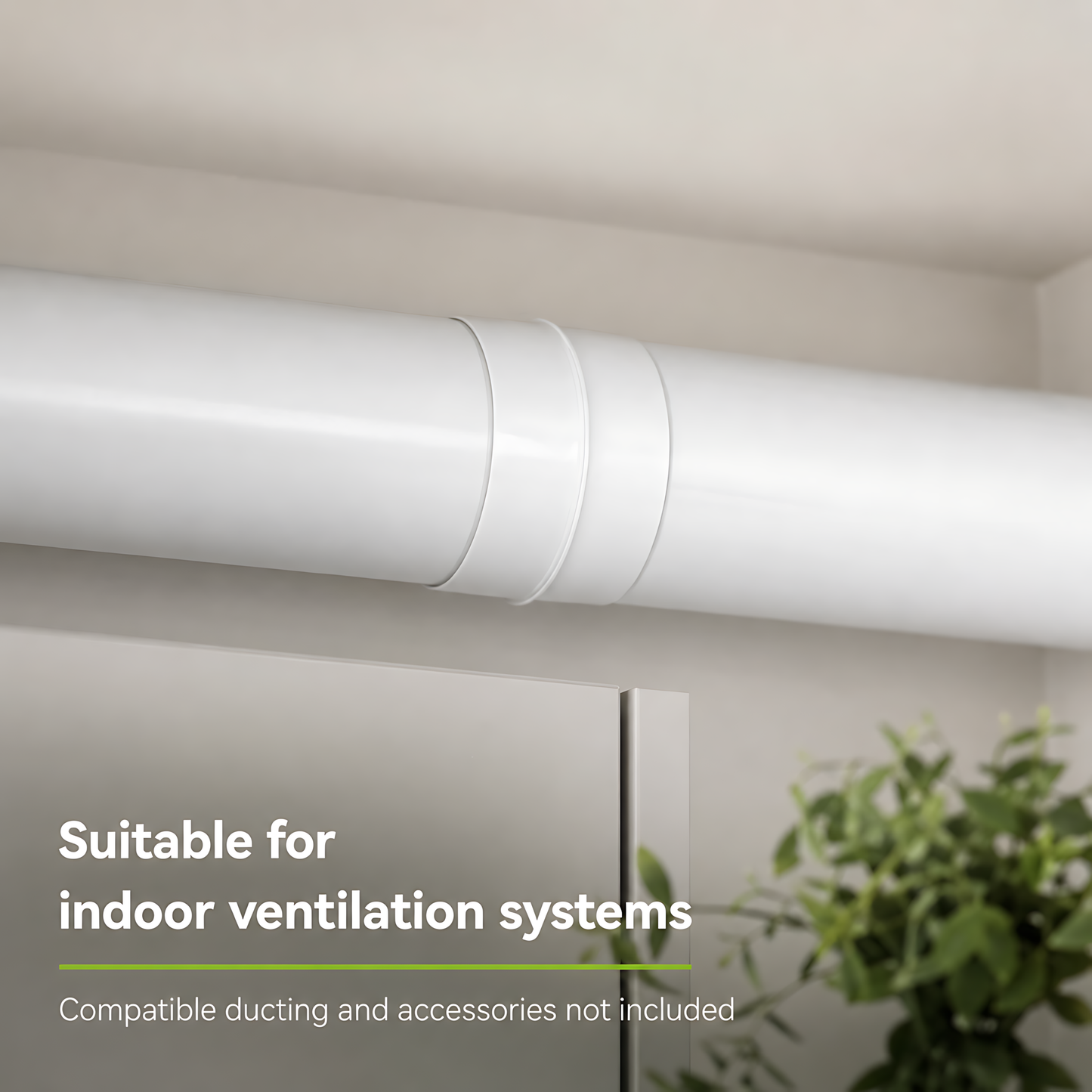 Rigid Round Ventilation Duct Connector 100mm for Extractor Fans, White - 100mm Straight Coupling, 40 C Thermal Resistance