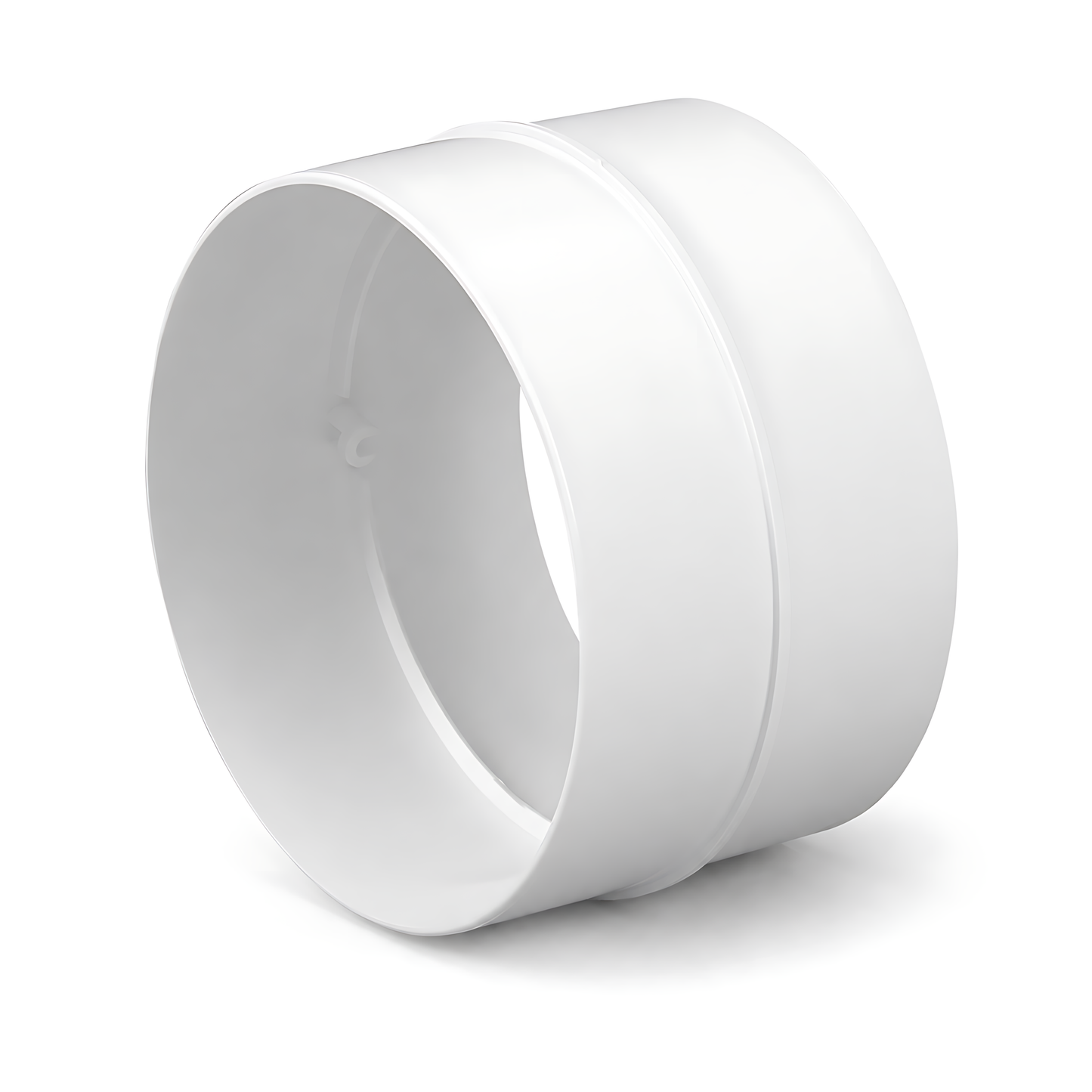 Rigid Round Ventilation Duct Connector 100mm for Extractor Fans, White - 100mm Straight Coupling, 40 C Thermal Resistance