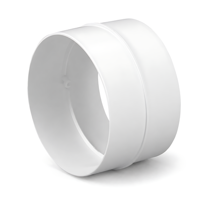 Rigid Round Ventilation Duct Connector 100mm for Extractor Fans, White - 100mm Straight Coupling, 40 C Thermal Resistance