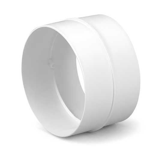 Rigid Round Ventilation Duct Connector 100mm for Extractor Fans, White - 100mm Straight Coupling, 40 C Thermal Resistance