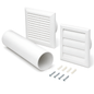 100mm Through-Wall Ventilation Kit with 500mm Duct and Backdraft Grille for Bathrooms, Kitchens, Toilets and Utility Rooms