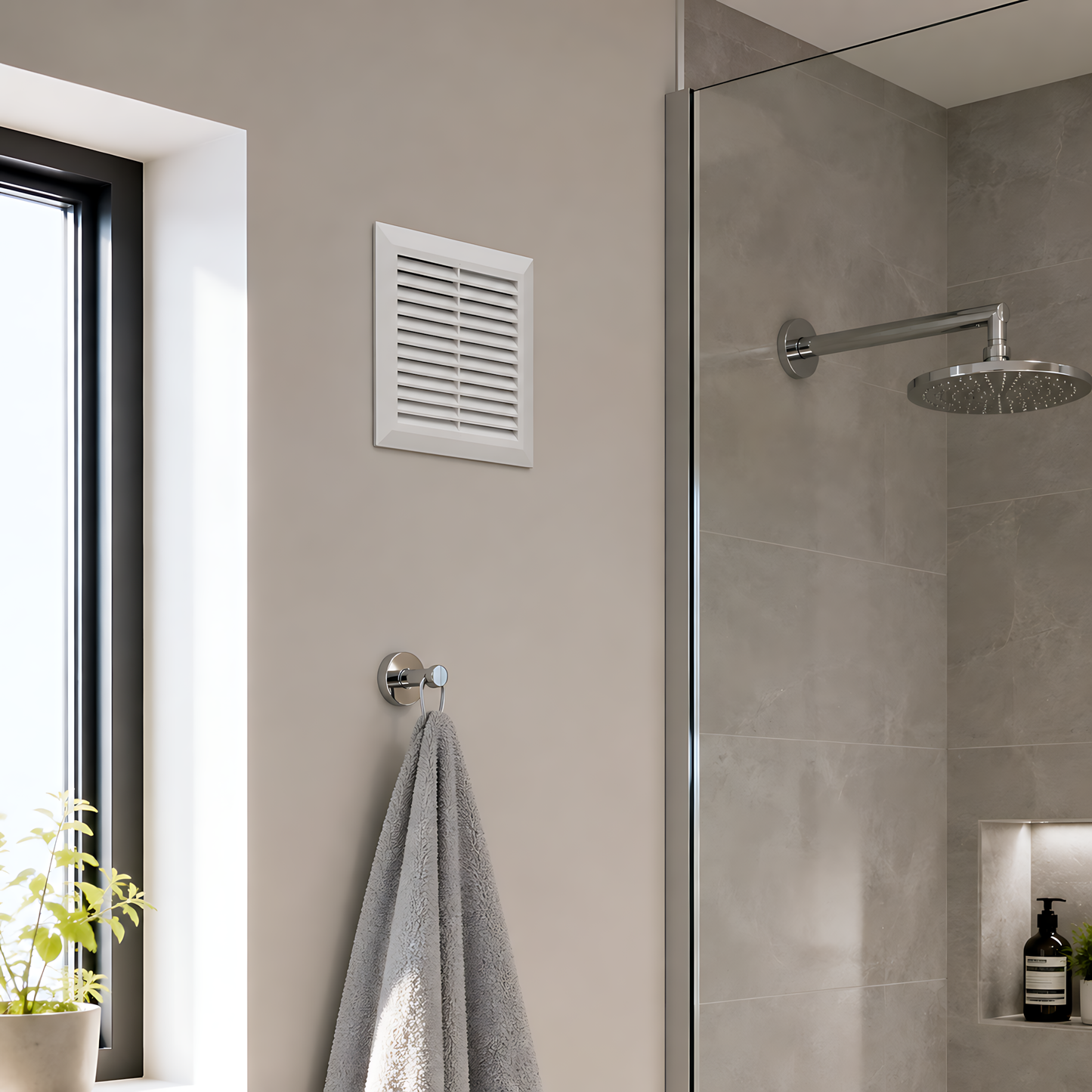 100mm Through-Wall Ventilation Kit with 500mm Duct and Backdraft Grille for Bathrooms, Kitchens, Toilets and Utility Rooms
