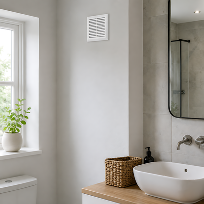 100mm Through-Wall Ventilation Kit with 500mm Duct and Backdraft Grille for Bathrooms, Kitchens, Toilets and Utility Rooms