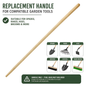 Beechwood Garden Tool Handle 115 cm - 38-30 mm Tapered Shaft