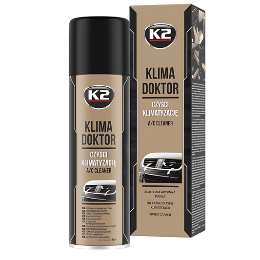 K2 Klima Doktor 500ml - Air Conditioning Cleaning Foam - Odour Eliminator for Car Air Conditioning