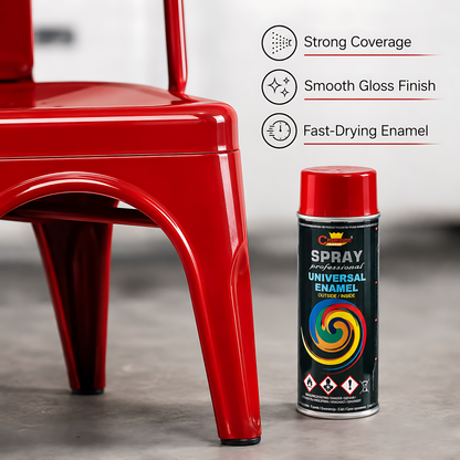 Gloss Spray Paint 400ml Universal Multi-Surface - RAL 3003 Ruby Red - For Metal, Wood, Ceramic, Plastic - Indoor and Outdoor Use
