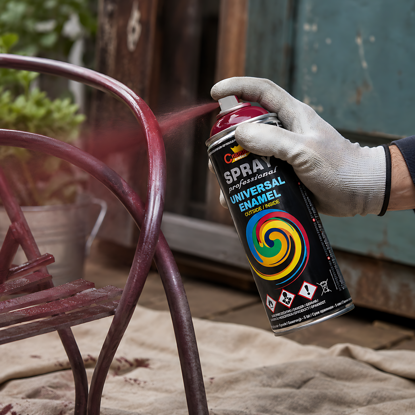2 x 400ml Gloss Spray Paint Universal Multi-Surface - RAL 3004 Purple Red - For Metal, Wood, Plastic - Indoor and Outdoor Use