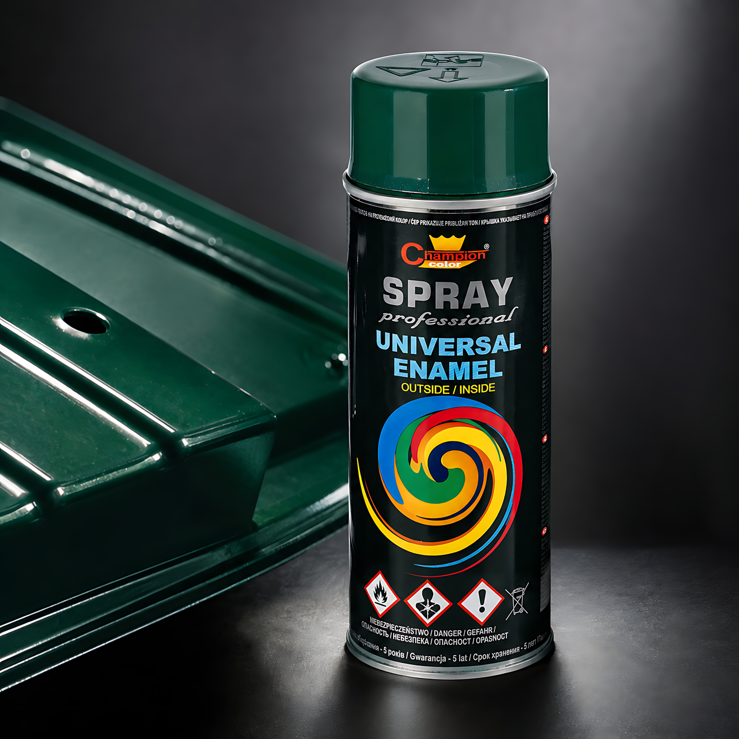Gloss Spray Paint 400ml Universal Multi-Surface - RAL 6005 Moss Green - For Metal, Wood, Ceramic, Plastic - Indoor and Outdoor Use