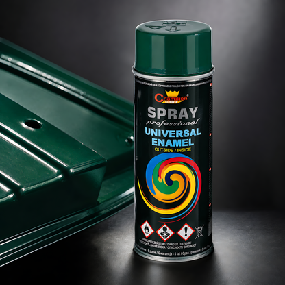 2 x 400ml Gloss Spray Paint Universal Multi-Surface - RAL 6005 Moss Green - For Metal, Wood, Plastic - Indoor and Outdoor Use