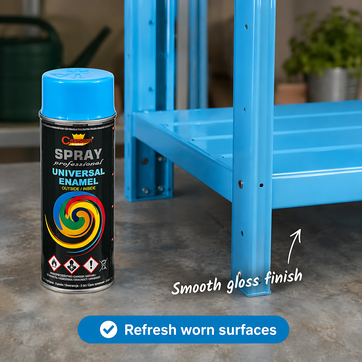 Gloss Spray Paint 400ml Universal Multi-Surface - RAL 5012 Light Blue - For Metal, Wood, Ceramic, Plastic - Indoor and Outdoor Use