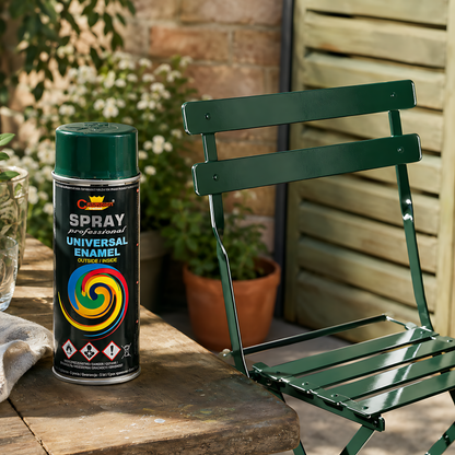 Gloss Spray Paint 400ml Universal Multi-Surface - RAL 6005 Moss Green - For Metal, Wood, Ceramic, Plastic - Indoor and Outdoor Use