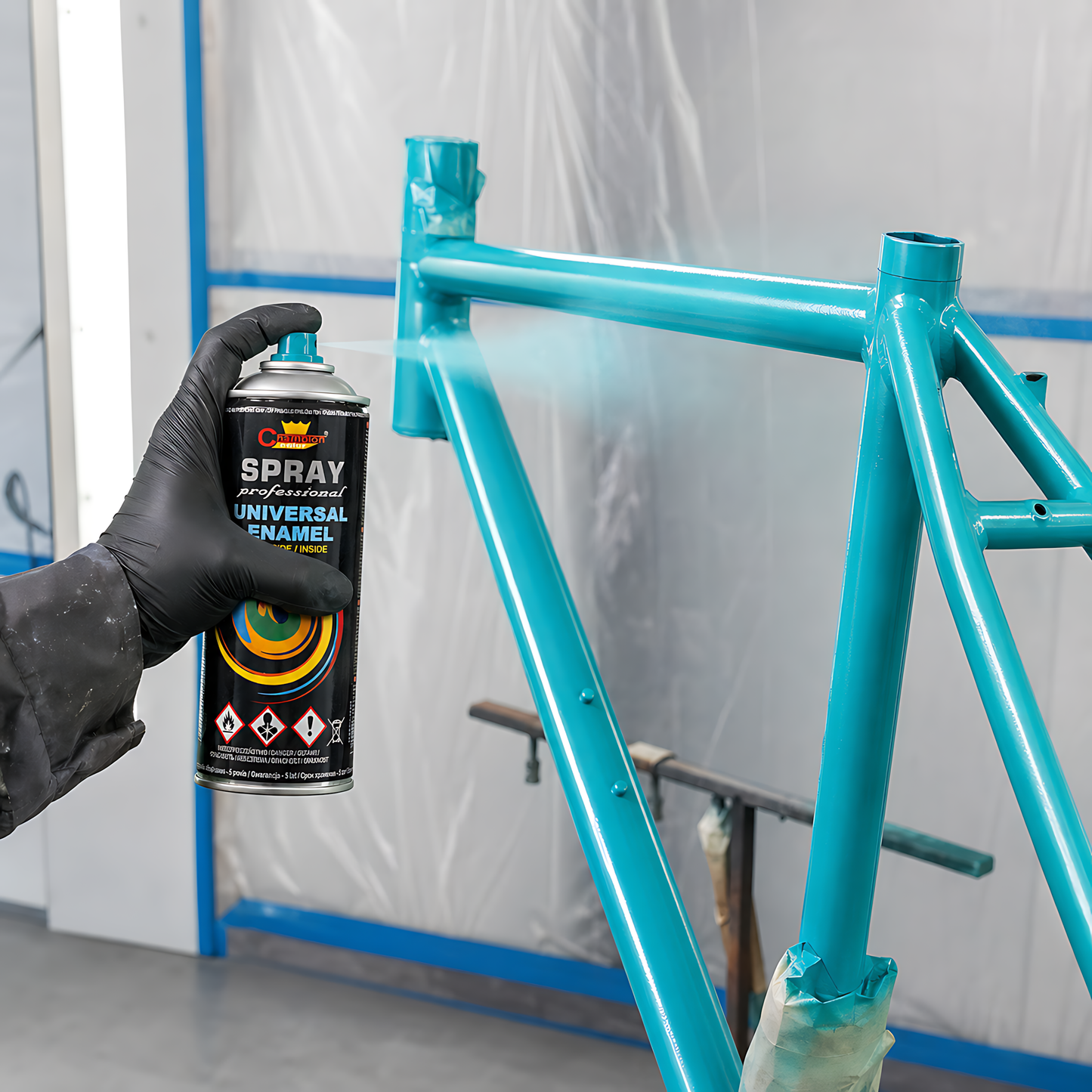 Gloss Spray Paint 400ml Universal Multi-Surface - RAL 5021 Water Blue - For Metal, Wood, Ceramic, Plastic - Indoor and Outdoor Use