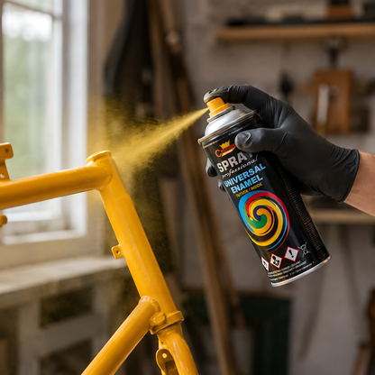 Gloss Spray Paint 400ml Universal Multi-Surface - RAL 1028 Melon Yellow - For Metal, Wood, Ceramic, Plastic - Indoor & Outdoor Use