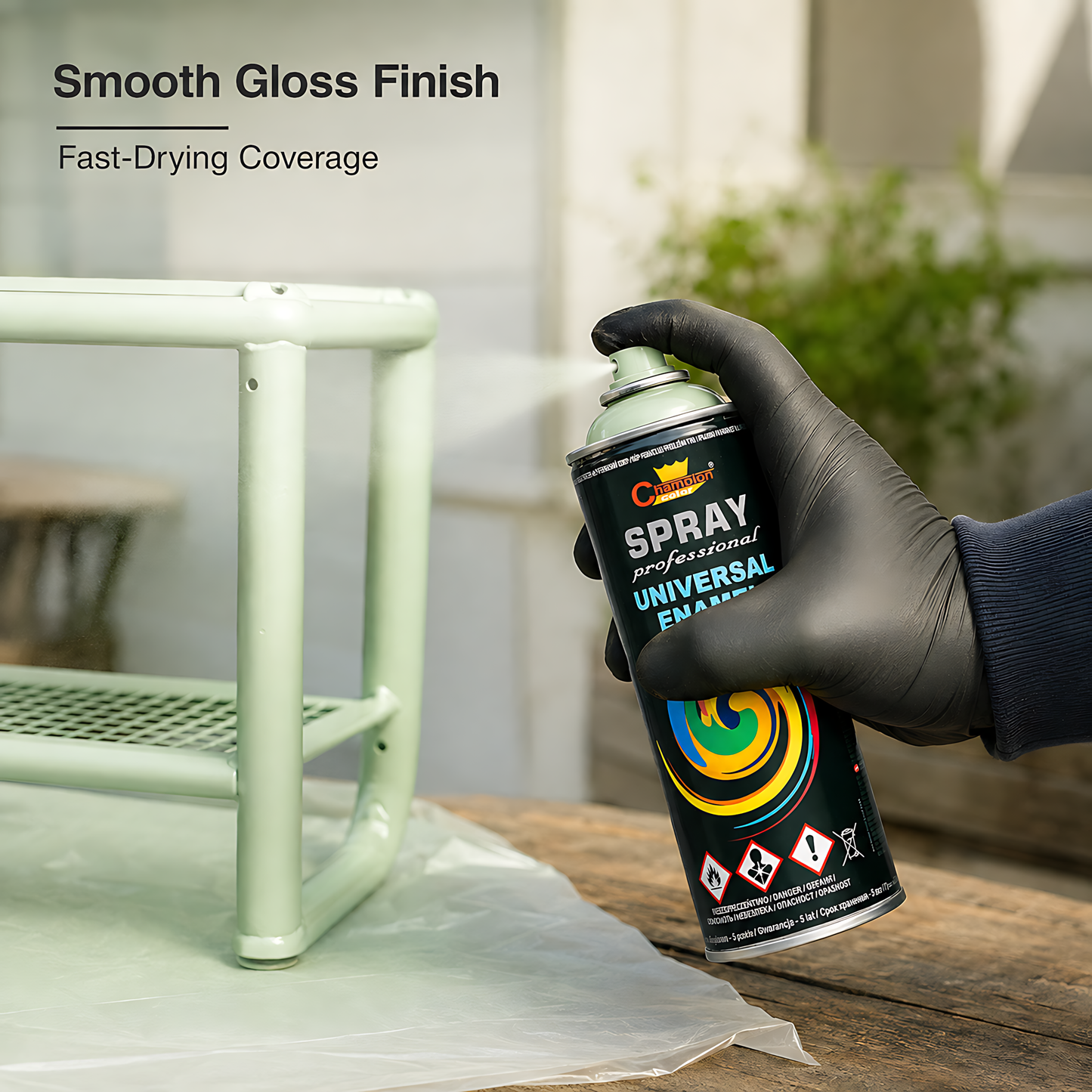 2 x 400ml Gloss Spray Paint Universal Multi-Surface - RAL 6019 Pastel Green - For Metal, Wood, Plastic - Indoor and Outdoor Use