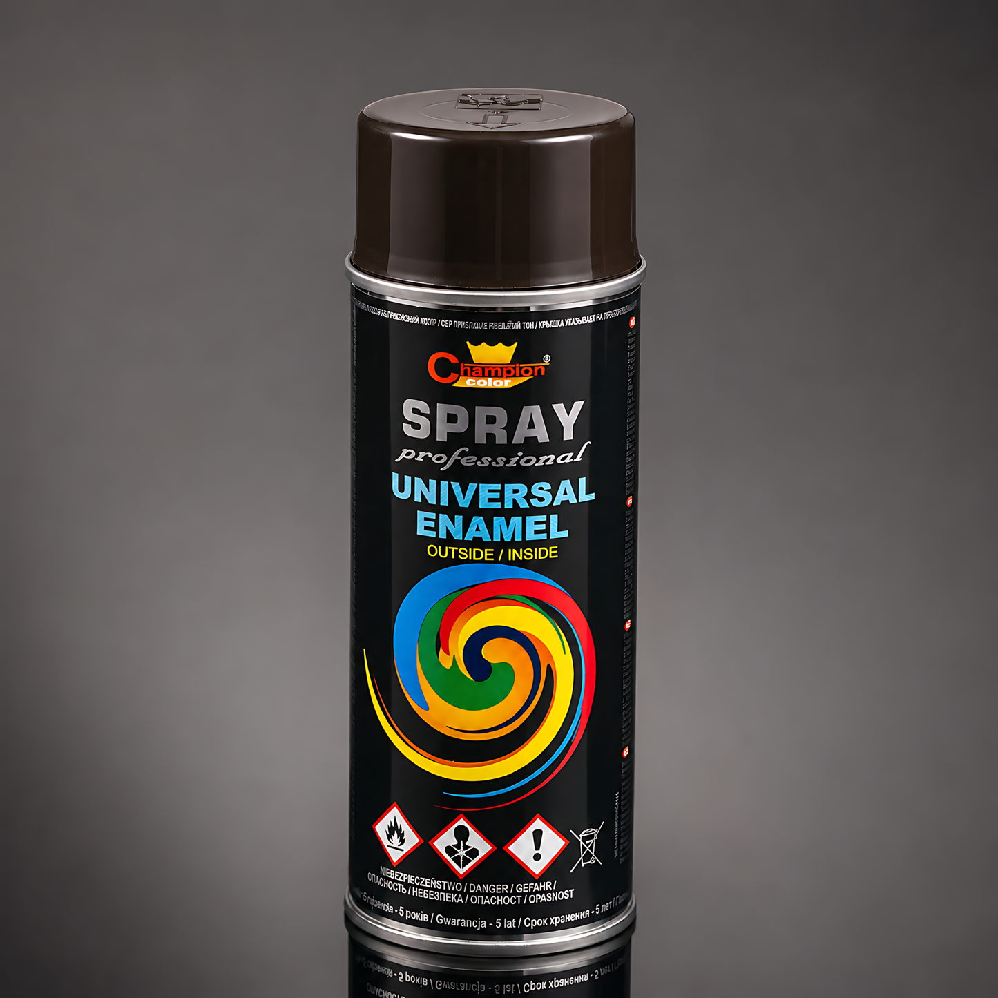 Gloss Spray Paint 400ml Universal Multi-Surface - RAL 8019 Grey Brown - For Metal, Wood, Ceramic, Plastic - Indoor and Outdoor Use