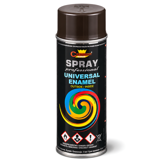 Gloss Spray Paint 400ml Universal Multi-Surface - RAL 8019 Grey Brown - For Metal, Wood, Ceramic, Plastic - Indoor and Outdoor Use