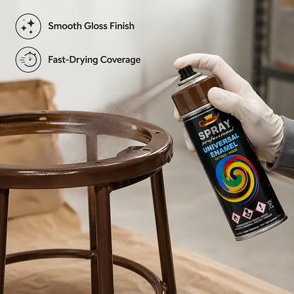 Gloss Spray Paint 400ml Universal Multi-Surface - RAL 8017 Chocolate Brown - For Metal, Wood, Plastic - Indoor and Outdoor Use