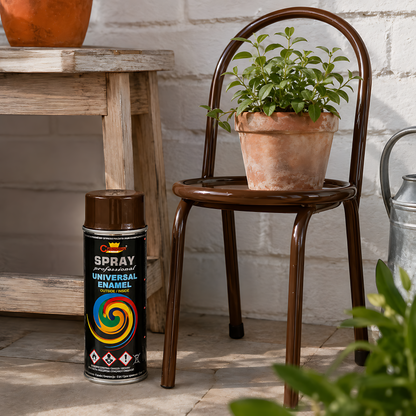 Gloss Spray Paint 400ml Universal Multi-Surface - RAL 8017 Chocolate Brown - For Metal, Wood, Plastic - Indoor and Outdoor Use