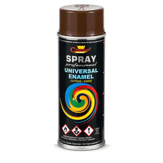 Gloss Spray Paint 400ml Universal Multi-Surface - RAL 8017 Chocolate Brown - For Metal, Wood, Plastic - Indoor and Outdoor Use