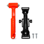 Car Emergency Window Hammer 17cm with Seat Belt Cutter and Mounting Holder - Recessed Safety Blade, Pointed Breaker Head