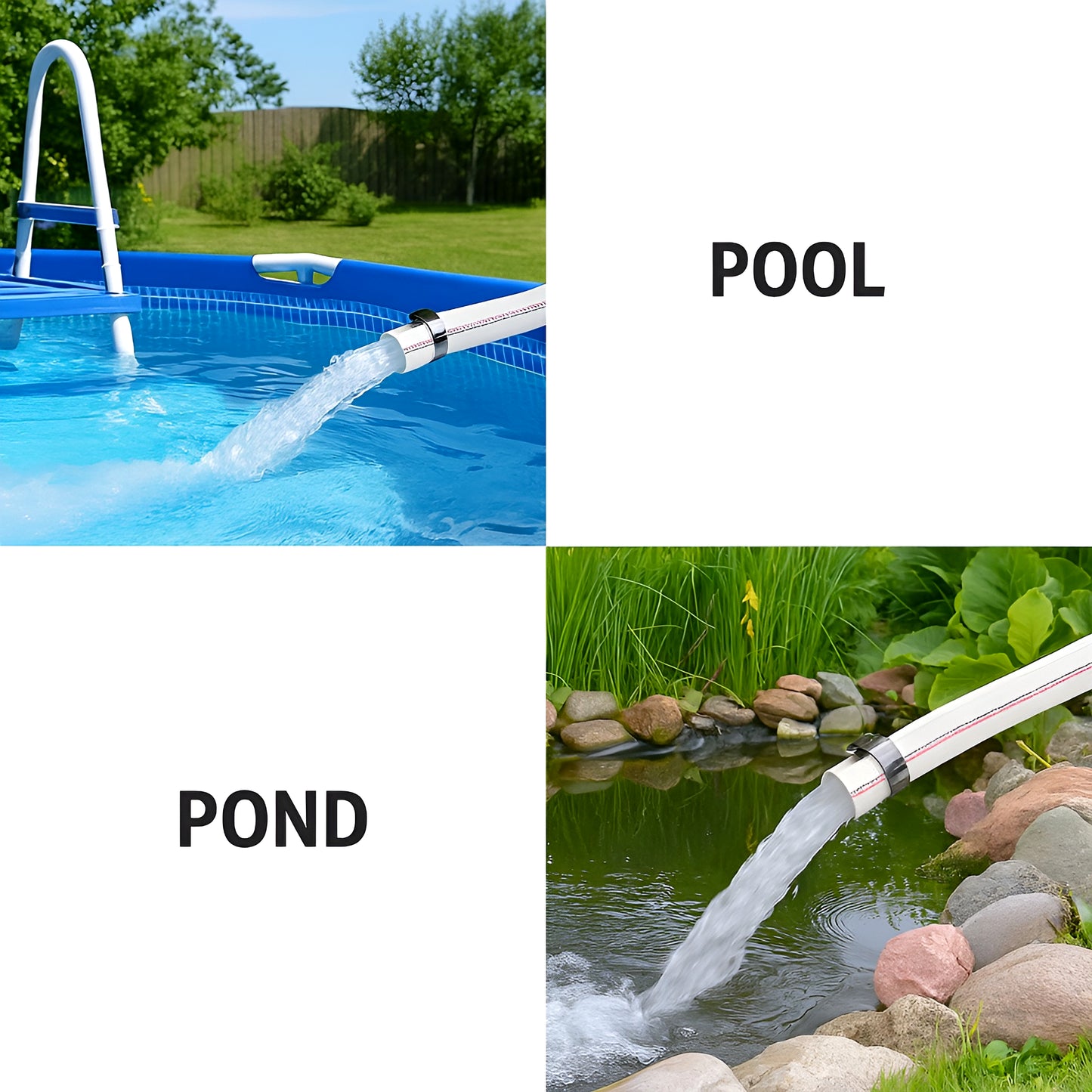 Lay Flat Hose Set 25 mm / 1 inch x 20 m with Repair Joiner & 2 Clips - 8 Bar Working Pressure - Flexible Flat Water Discharge Hose