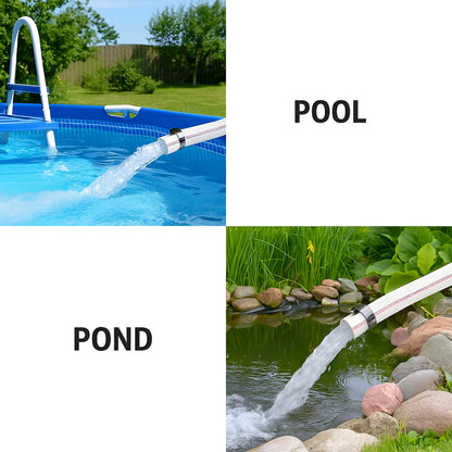 Lay Flat Hose Set 25 mm / 1 inch x 15 m with Repair Joiner & 2 Clips - 8 Bar Working Pressure - Flexible Flat Water Discharge Hose