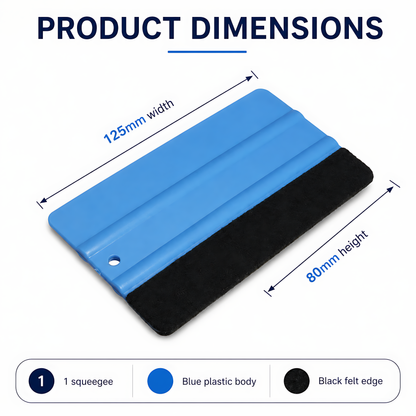 Felt Edge Vinyl Wrap Squeegee 125 x 80mm for Car Decals, Window Film, Vinyl Wraps, Graphics and Stickers Applicator