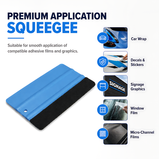 Felt Edge Vinyl Wrap Squeegee 125 x 80mm for Car Decals, Window Film, Vinyl Wraps, Graphics and Stickers Applicator