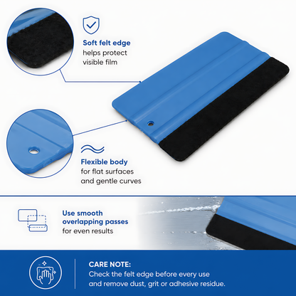 2 x Felt Edge Vinyl Wrap Squeegee 125 x 80mm for Car Decals, Window Film, Vinyl Wraps, Graphics and Stickers Applicator