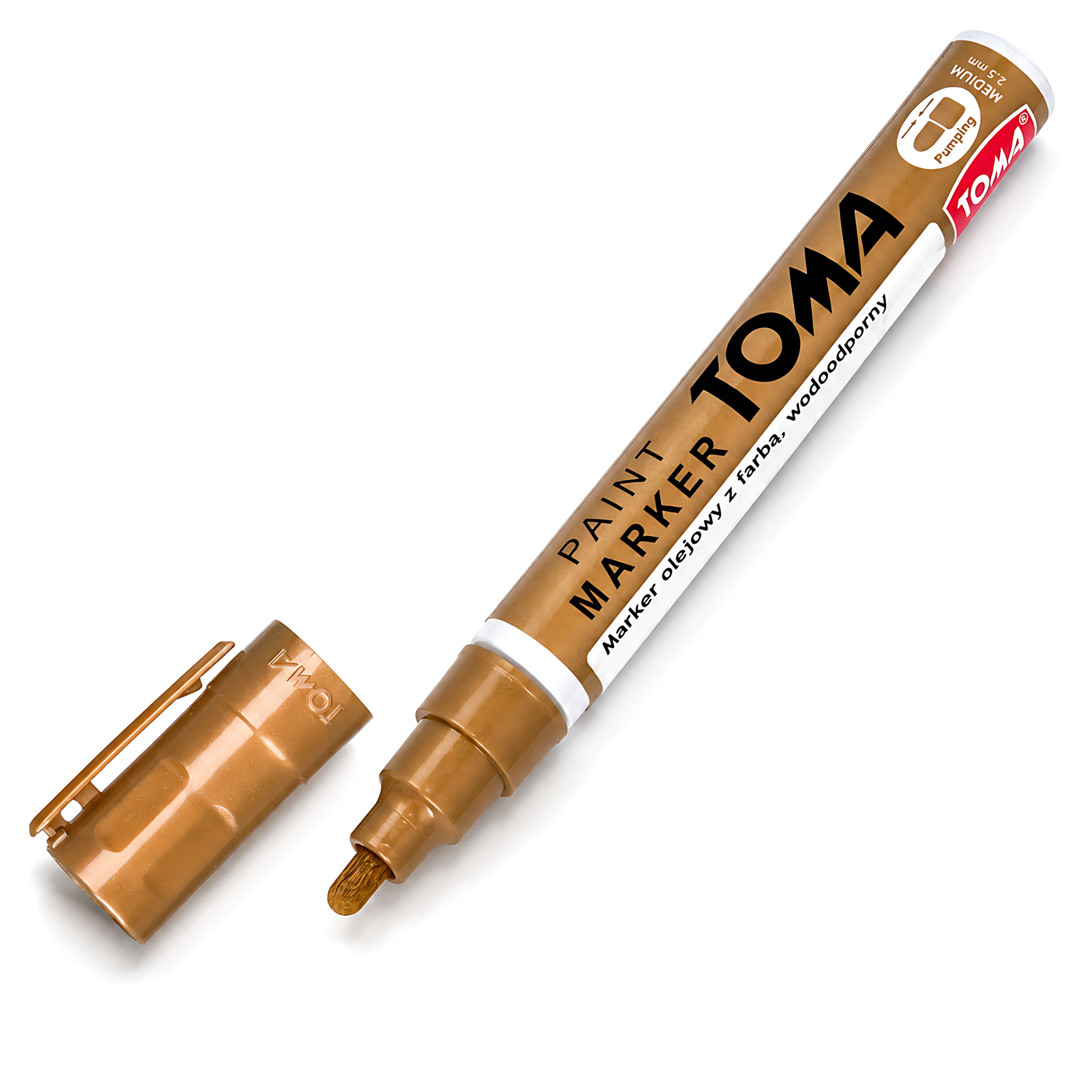 Copper Permanent Marker Pen - Oil-Based Paint - 2.5mm Round Tip, Fast-Drying Waterproof Ink - Universal for All Surfaces