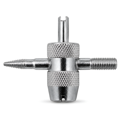 4-in-1 Tyre Valve Tool for Cars & Bikes, Core Remover, Thread Repair - Valve Stem Cleaning, Internal & External Thread Chasing