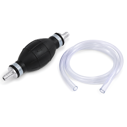 Manual Petrol and Diesel Transfer Siphon Pump with 90cm Hose, One-Way Valve - Fuel Line Priming, Vehicle and Jerry Can Transfer