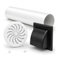 100mm Wall Vent Kit with 500mm Duct, Adjustable Grille & Exterior Cover for Bathrooms, Kitchens, Toilets, Utility Rooms
