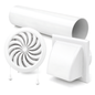 100mm Through-Wall Ventilation Kit with 500mm Duct and Adjustable Grille for Bathrooms, Kitchens, Toilets and Utility Rooms