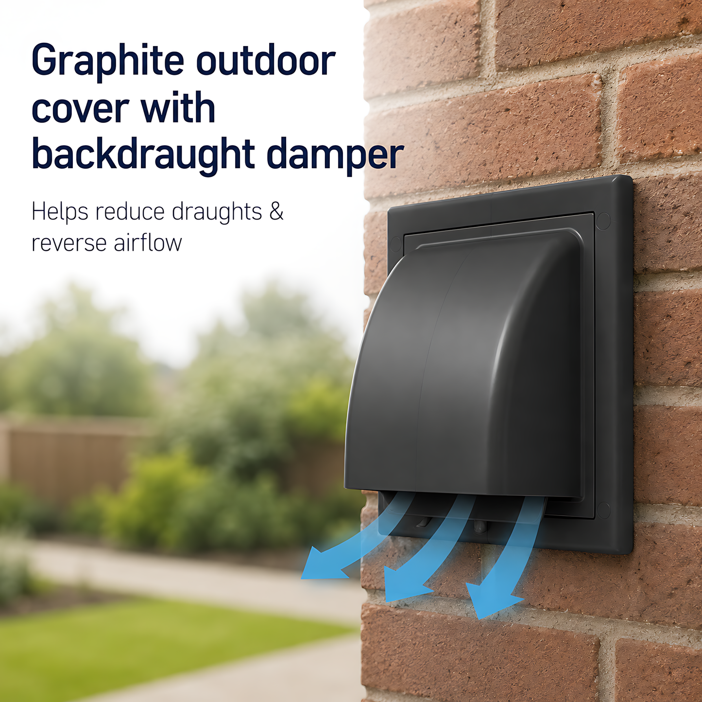100mm 4 Inch Wall Vent Kit with 500mm Duct, Grille and Graphite Cover for Bathrooms, Kitchens, Toilets and Utility Rooms