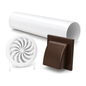 100mm Wall Vent Kit with 500mm Duct, Adjustable Grille and Brown Cover for Bathrooms, Kitchens, Toilets and Utility Rooms