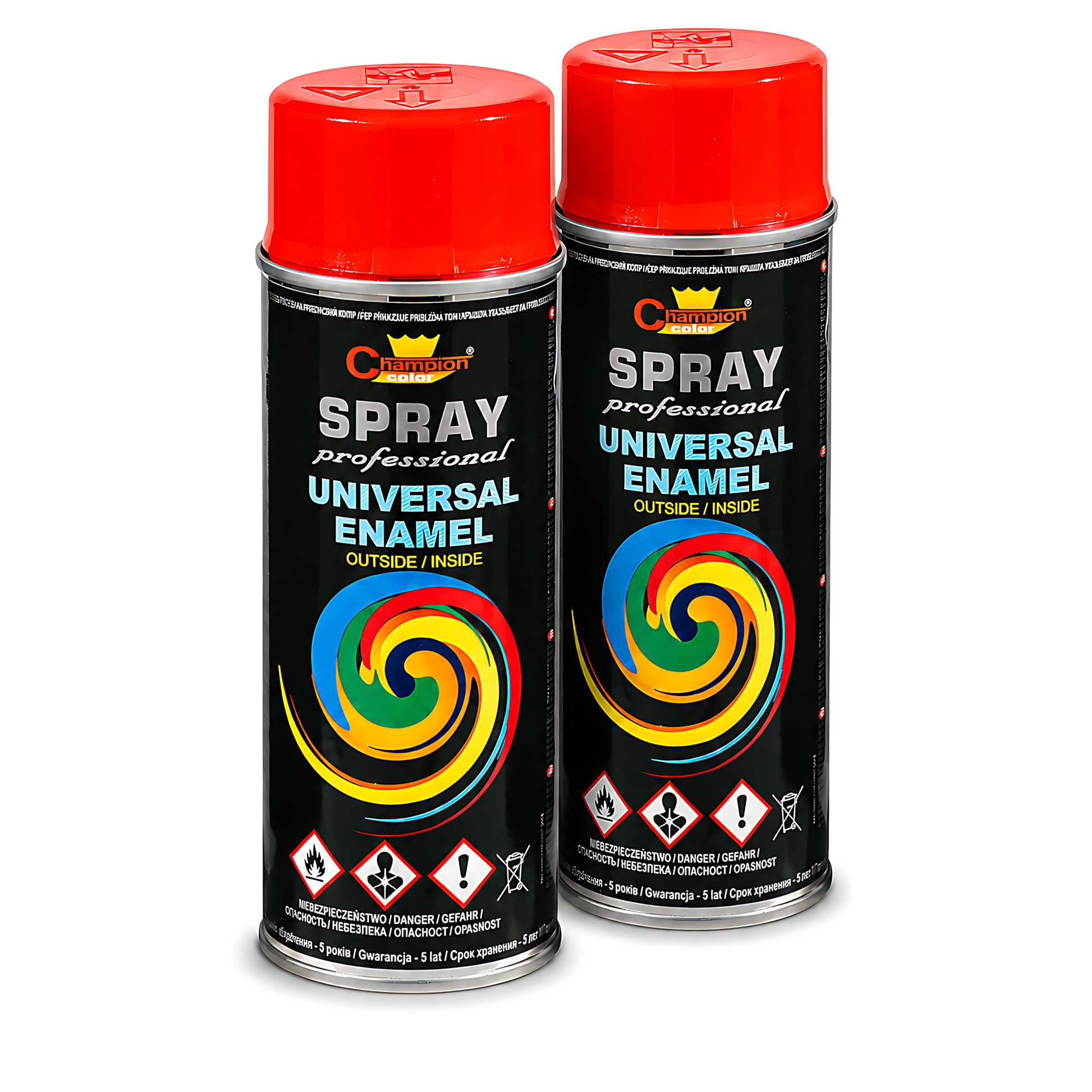 2 x 400ml Gloss Spray Paint Universal Multi-Surface - RAL 3000 Flame Red - For Metal, Wood, Plastic - Indoor and Outdoor Use