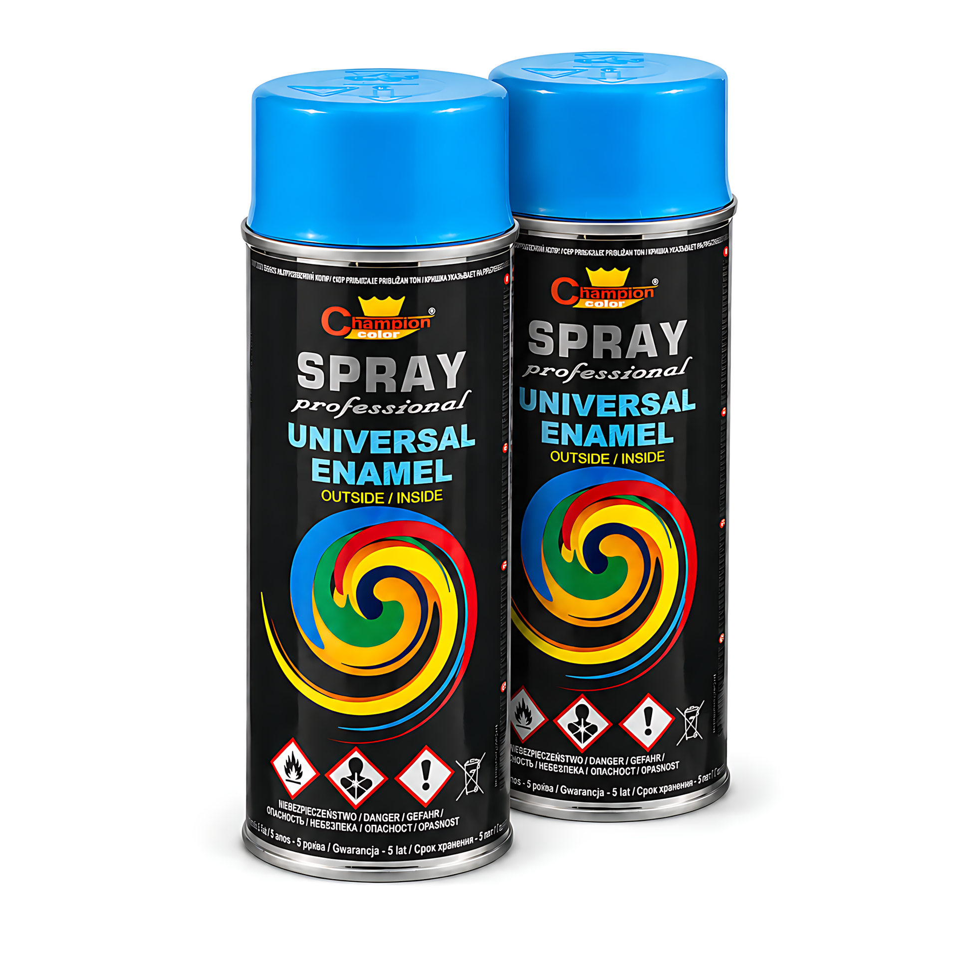 2 x 400ml Gloss Spray Paint Universal Multi-Surface - RAL 5012 Light Blue - For Metal, Wood, Plastic - Indoor and Outdoor Use
