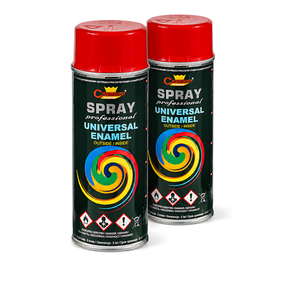 2 x 400ml Gloss Spray Paint Universal Multi-Surface - RAL 3003 Ruby Red - For Metal, Wood, Ceramic, Plastic - Indoor & Outdoor Use
