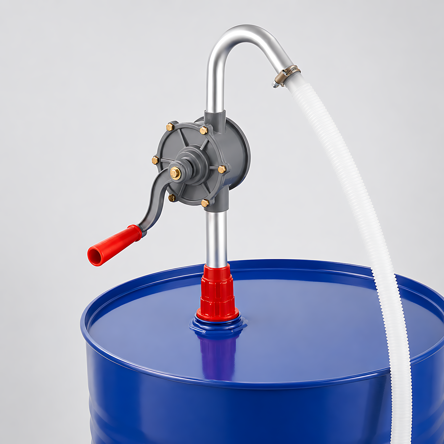 Manual Rotary Drum and Barrel Pump for Diesel, Heating Oil and Lubricants - Machinery Refilling, Workshop Maintenance, Garage Use